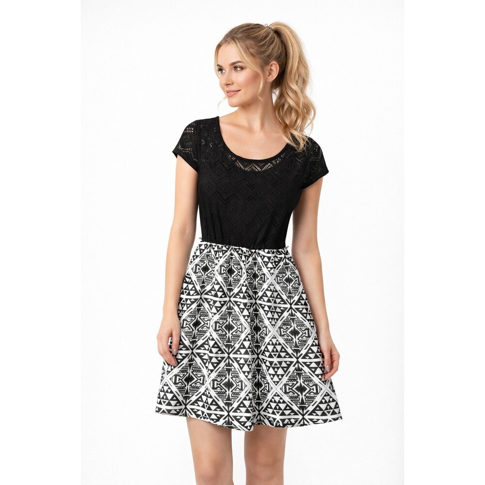 As I Wish Junior's Aztec Print Dress Crochet Style Top LARGE - Picture 3 of 5